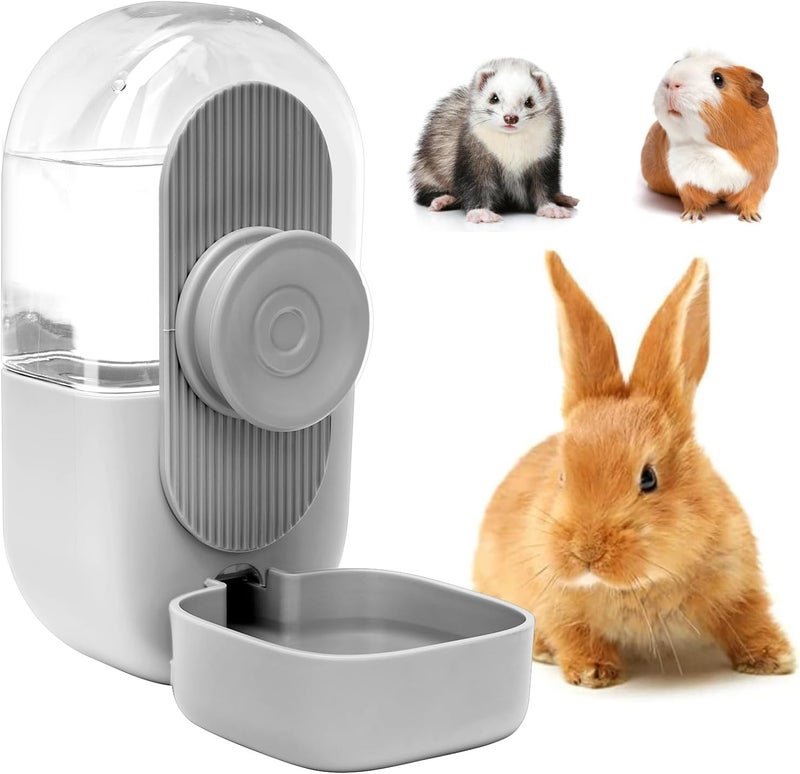 Kenond 28oz Hanging Automatic Rabbit Water Bottle, Guinea Pig Water Bottle No Drip, Gravity Water Dispenser for Cage, Suitable for Guinea Pig, Bunny, Hamsters and Other Small Animals(Gray) - Image 1